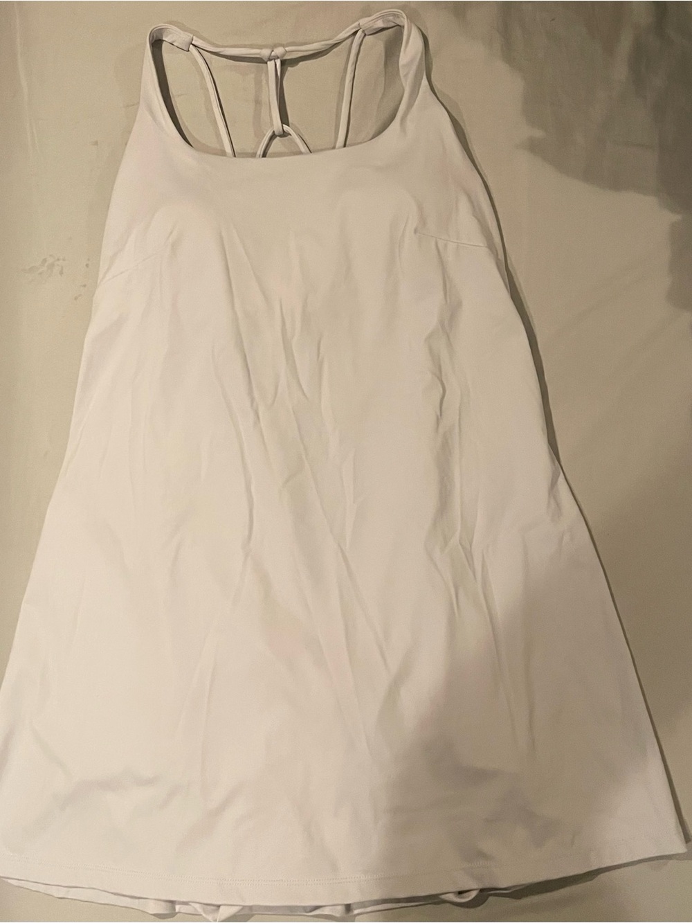 Avia White/light lilac color Strappy-Back Mini Dress
